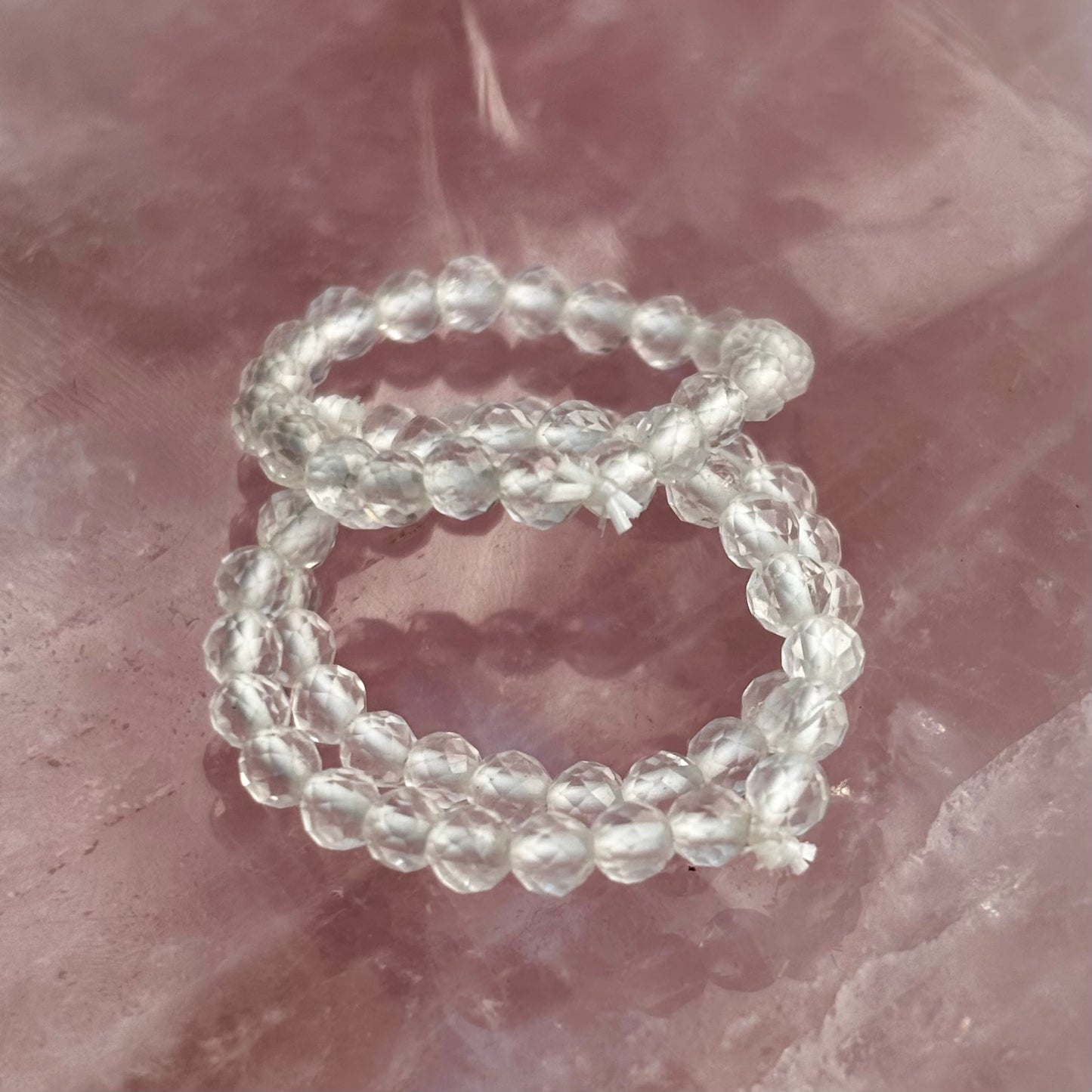 Bjergkrystal Facet perler fingerring Bjergkrystal Facet perler fingerring