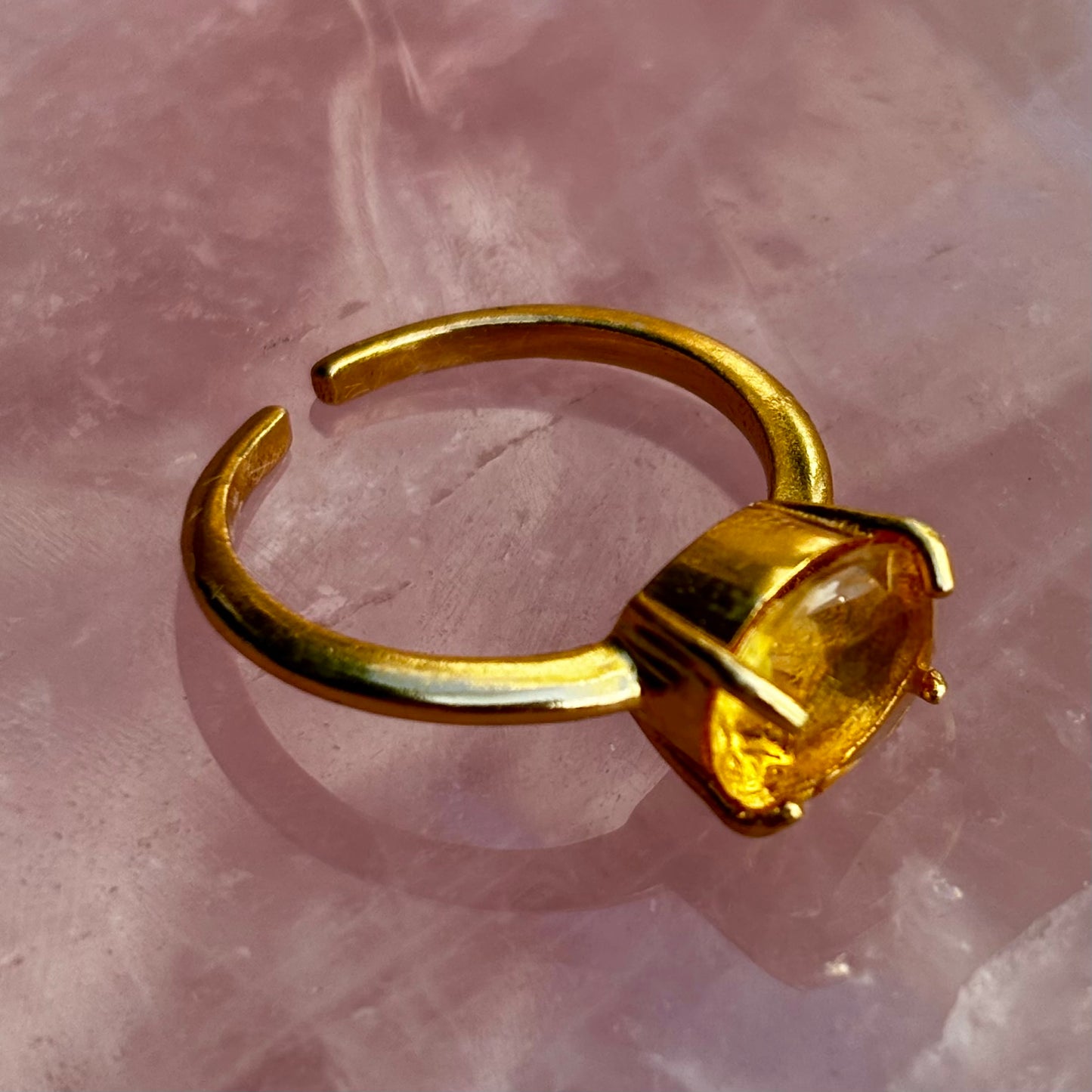 Citrin fingerring | Guldbelagt 925 Sterling Sølv, Citrin Citrin fingerring | Guldbelagt 925 Sterling Sølv, Citrin