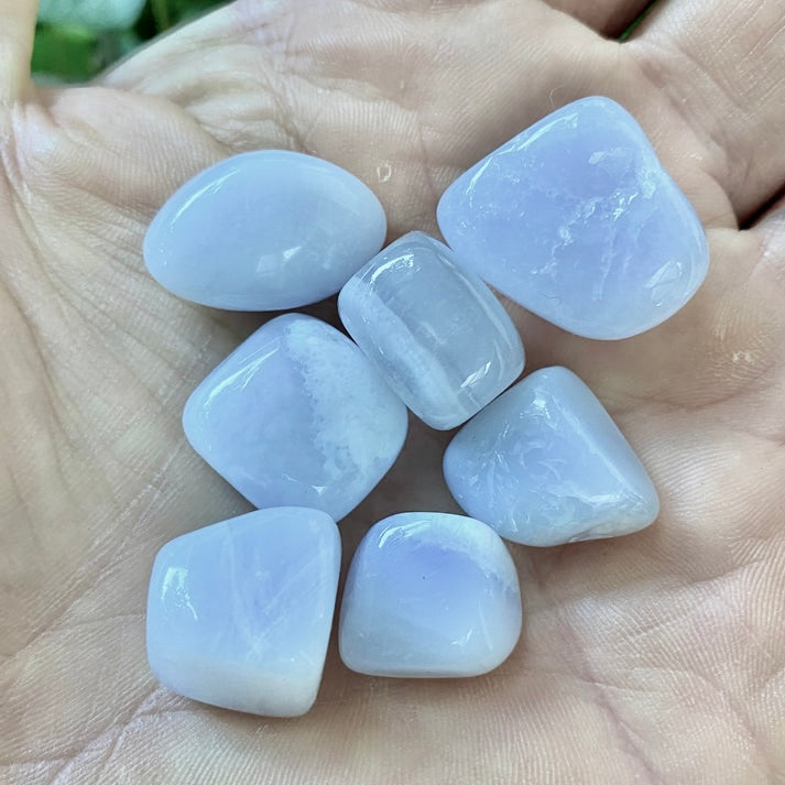 Chalcedon blå - lommesten Chalcedon blå - lommesten