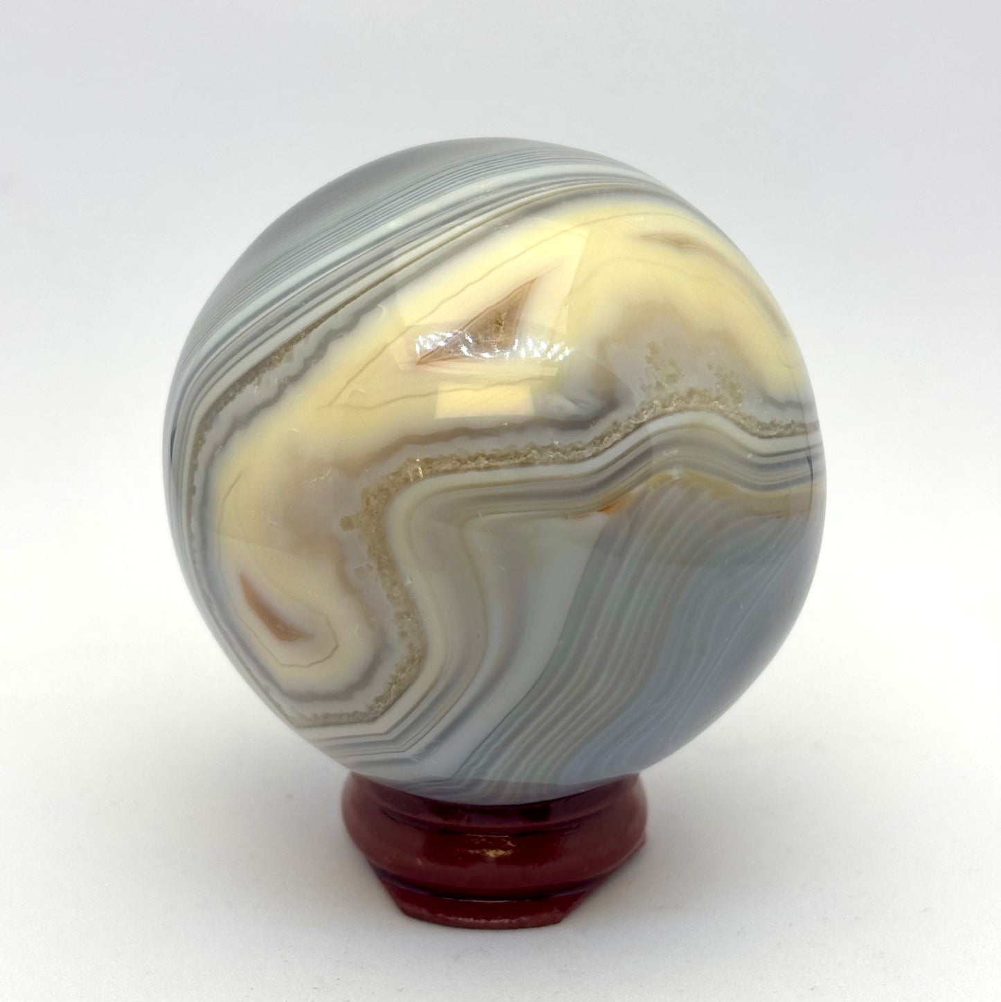 Kugle grå/blå agat 5,8 cm Kugle grå/blå agat 5,8 cm