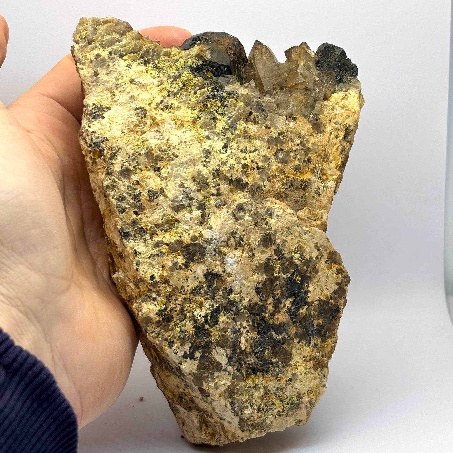 Sort Turmalin, citrin og røgkvarts klynge 16,5 cm Erongo Sort Turmalin, citrin og røgkvarts klynge 16,5 cm Erongo