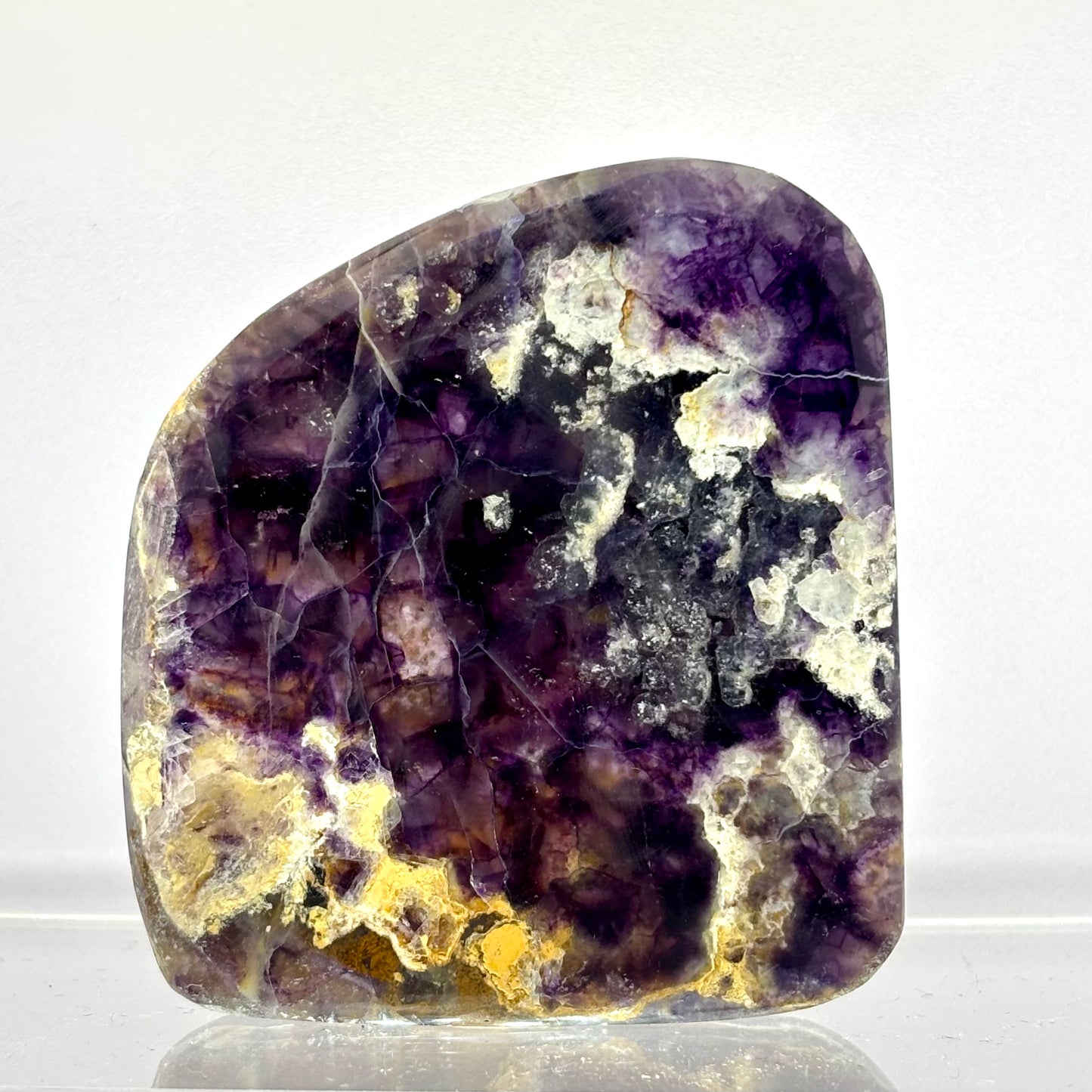 Regnbue fluorit skive poleret 6,8 cm | nr. 9 Regnbue fluorit skive poleret 6,8 cm | nr. 9