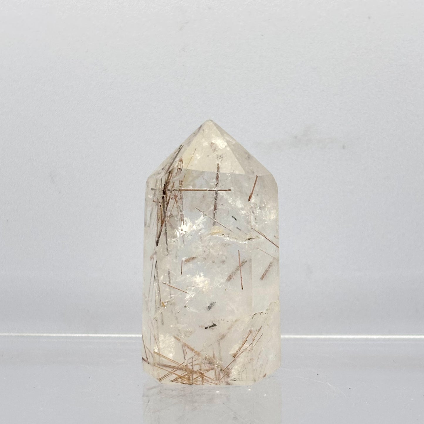 Bjergkrystal spids med rutiler, Madagaskar 4,8 cm | nr. 2 Bjergkrystal spids med rutiler, Madagaskar 4,8 cm | nr. 2