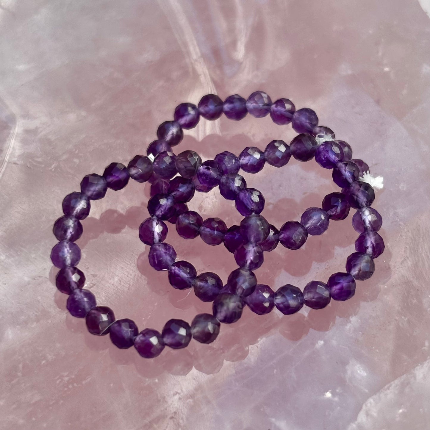 Ametyst facet perler fingerring Ametyst facet perler fingerring