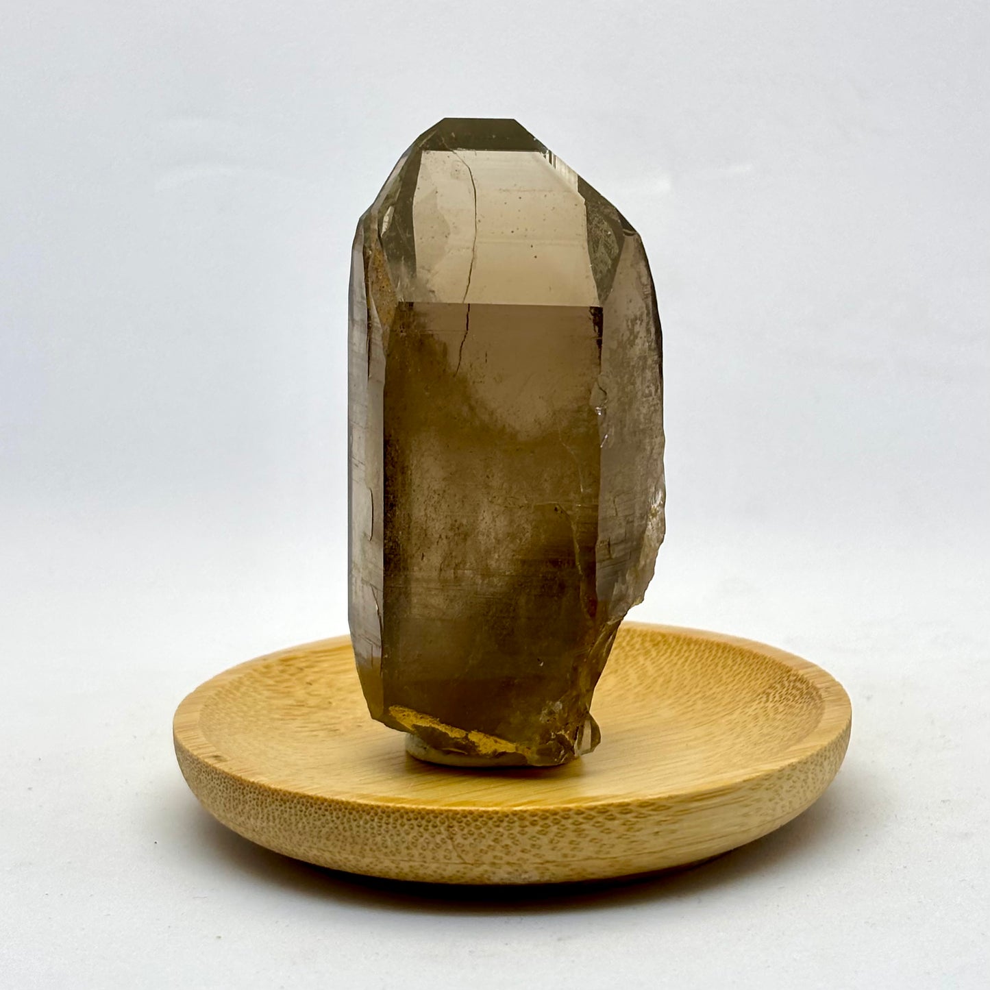Røgkvarts lemurian tabular spids naturlig 7 cm Røgkvarts lemurian tabular spids naturlig 7 cm