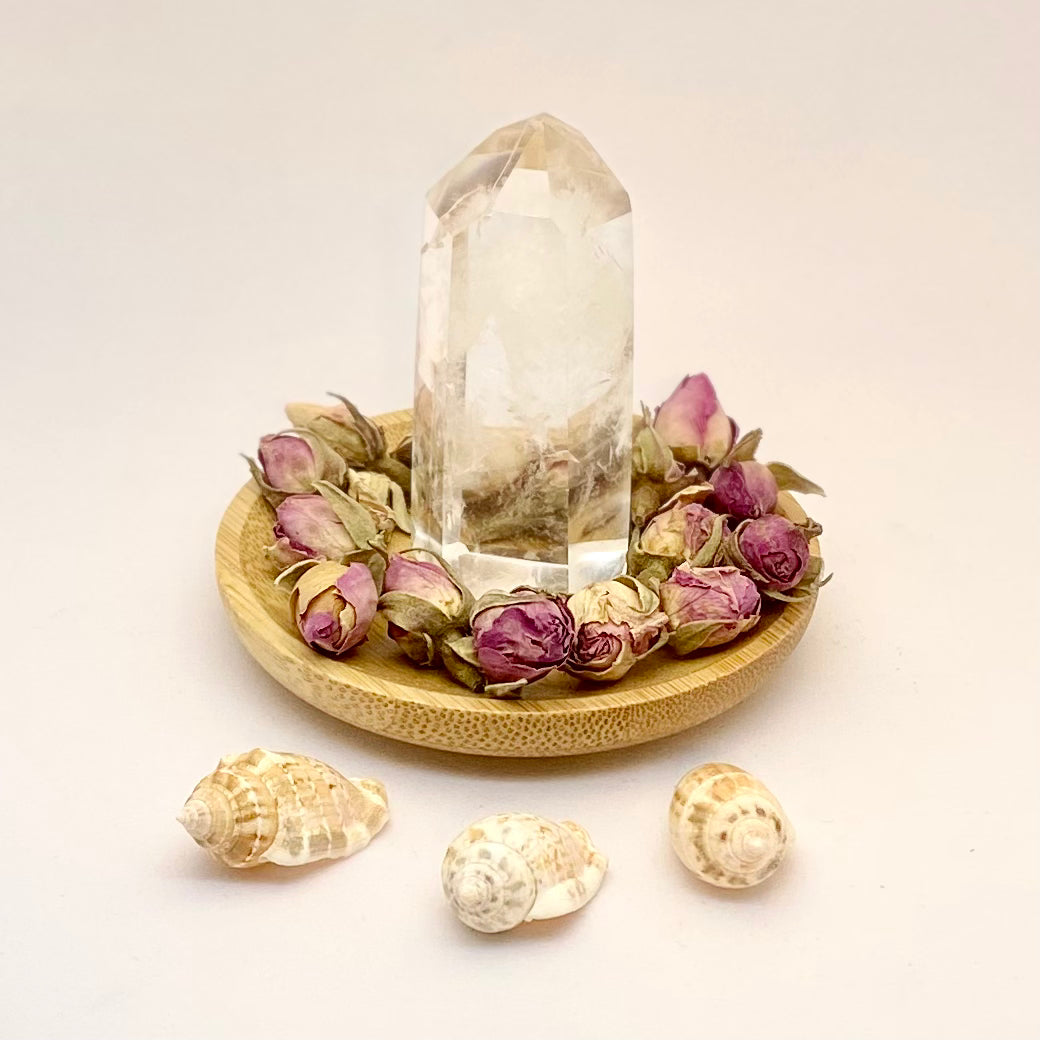 Bjergkrystal og Rose - Crystal Focal Point Bjergkrystal og Rose - Crystal Focal Point