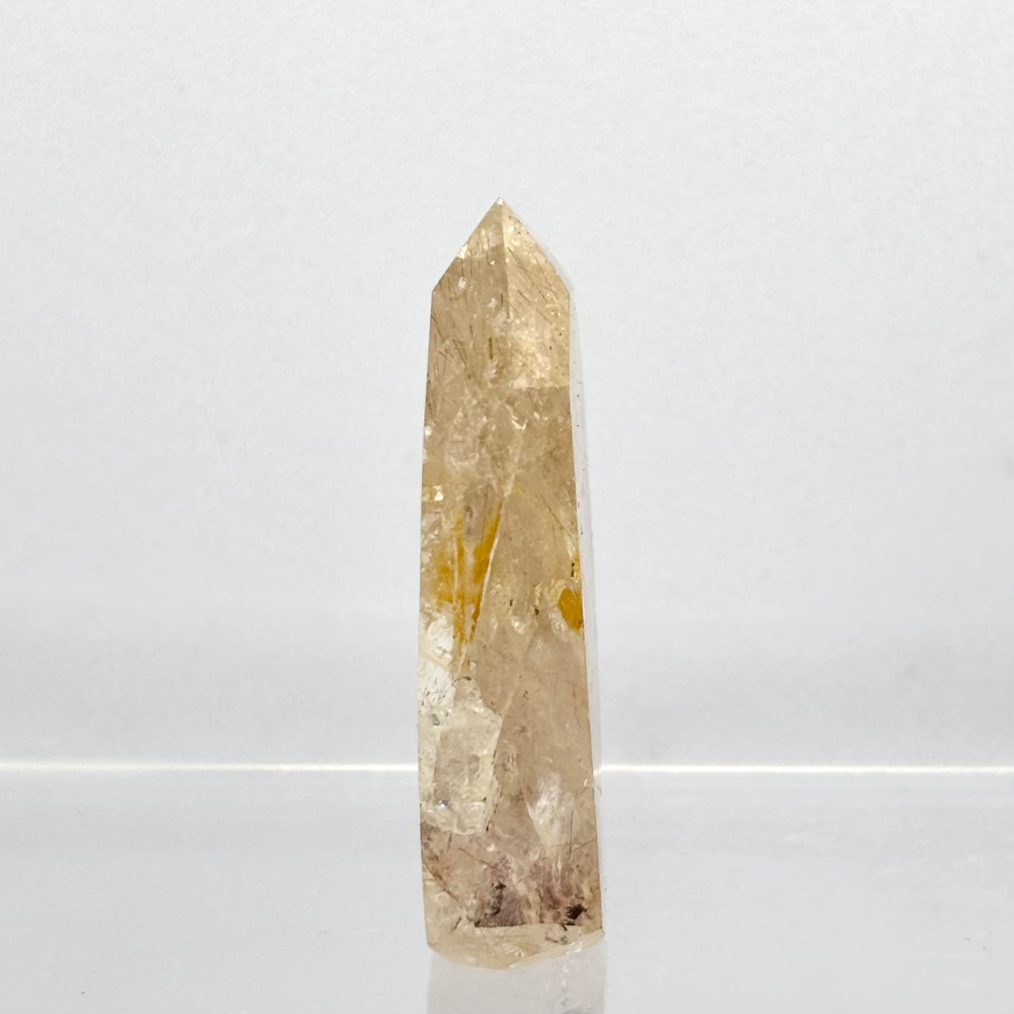 Bjergkrystal spids med rutiler, Madagaskar 4,5 cm | nr. 3 Bjergkrystal spids med rutiler, Madagaskar 4,5 cm | nr. 3