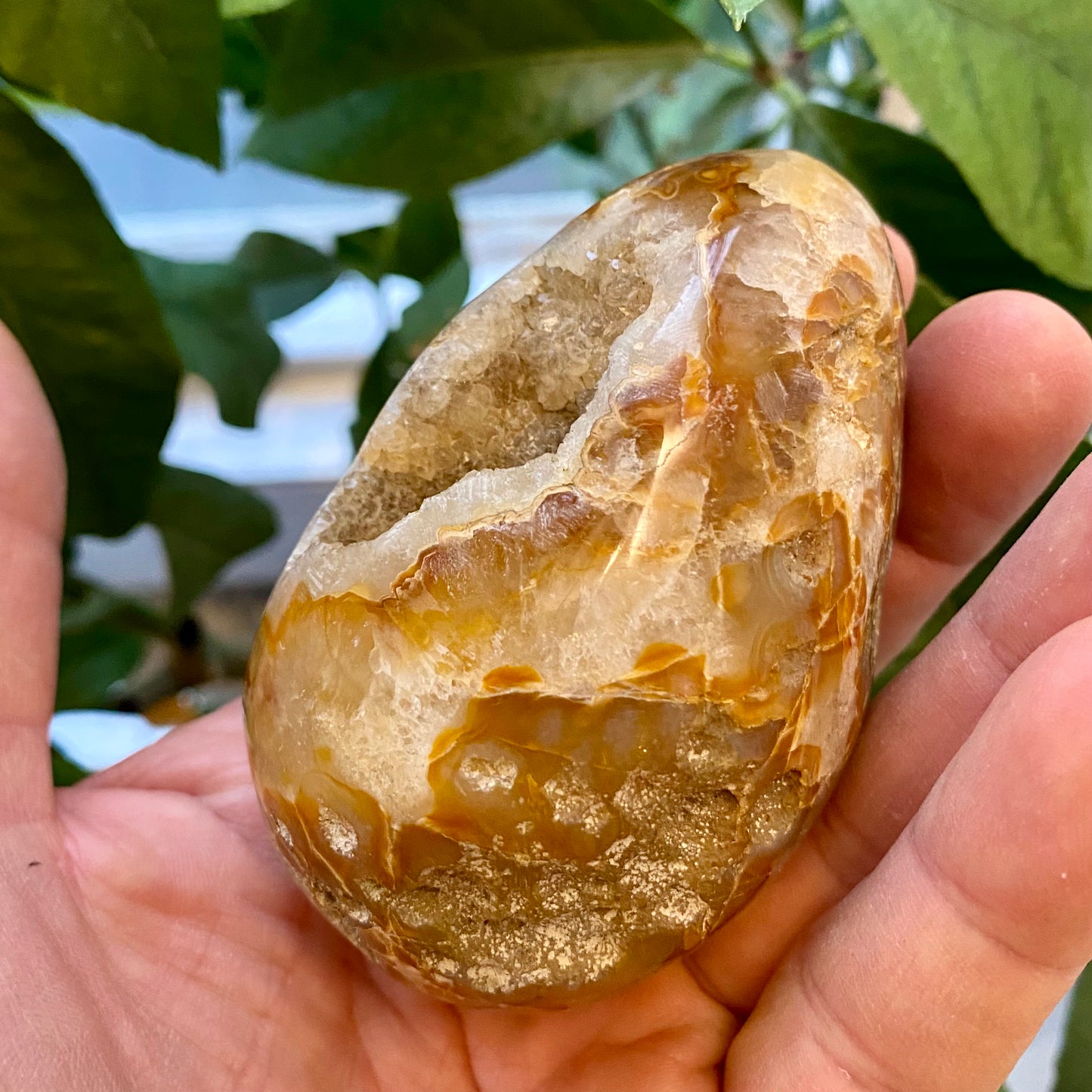 Agat geode, poleret (hul igennem) Agat geode, poleret (hul igennem)