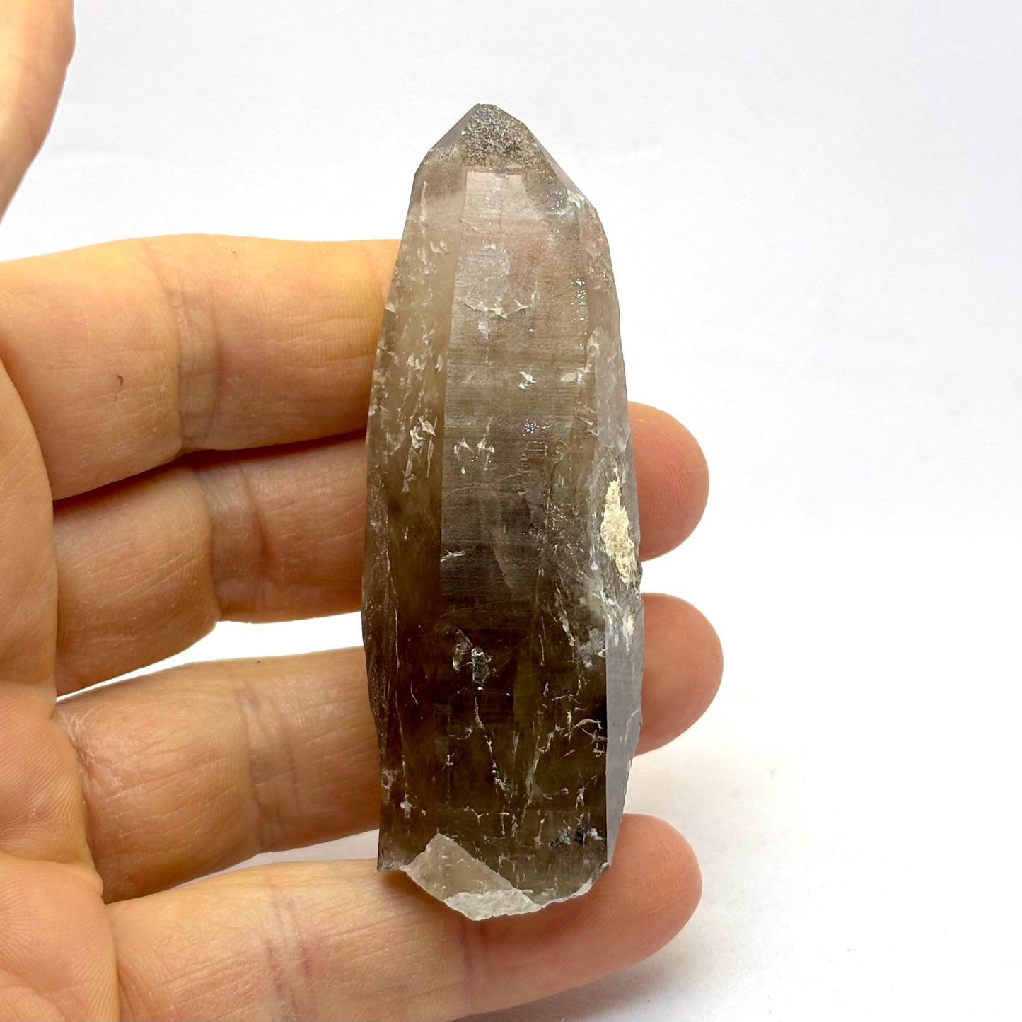 Røgkvarts lemurian spids naturlig 9 cm Røgkvarts lemurian spids naturlig 9 cm