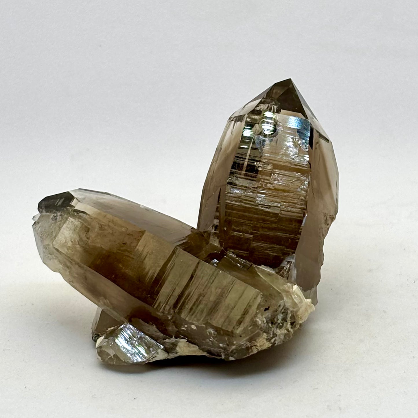 Røgkvarts lemurian twin spids naturlig 6 cm Røgkvarts lemurian twin spids naturlig 6 cm