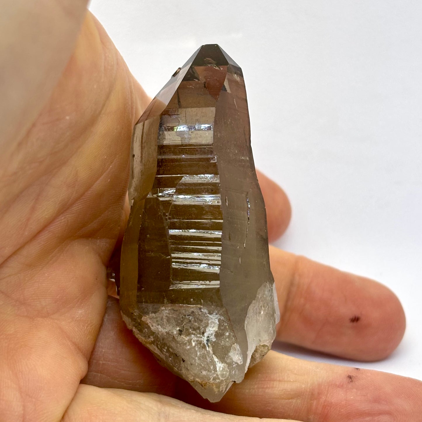 Røgkvarts lemurian spids naturlig 7 cm Røgkvarts lemurian spids naturlig 7 cm