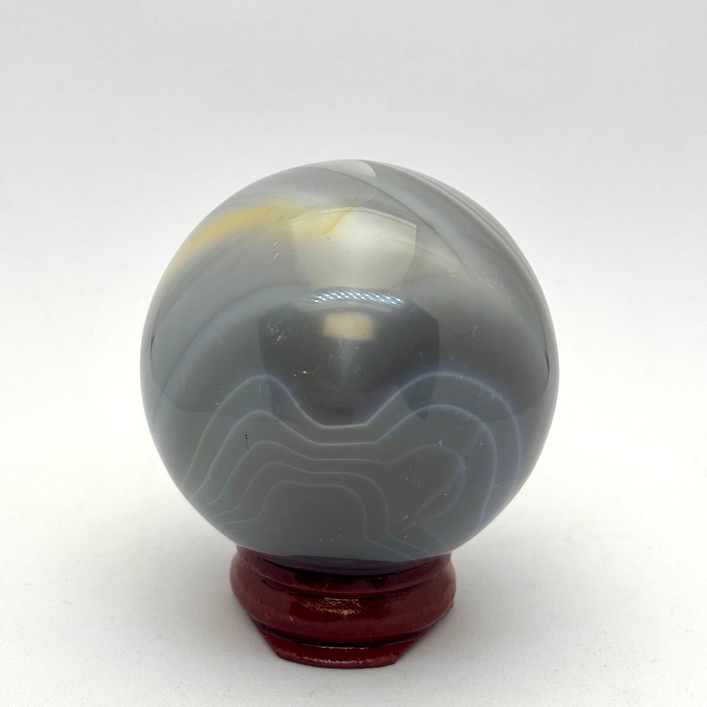 Kugle grå/blå agat 5,1 cm Kugle grå/blå agat 5,1 cm