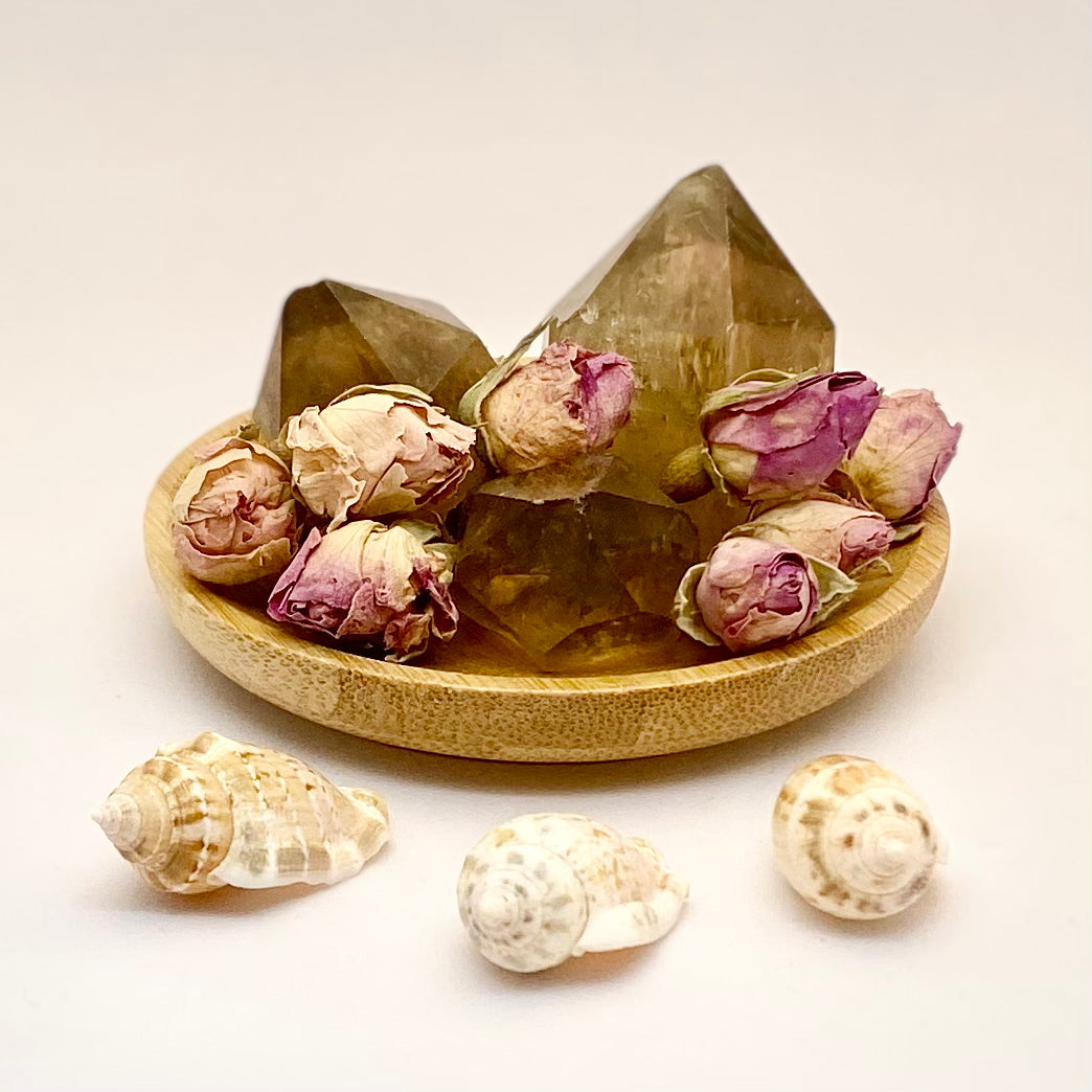 3 x Gylden Citrin og Rose - Crystal Focal Point 3 x Gylden Citrin og Rose - Crystal Focal Point