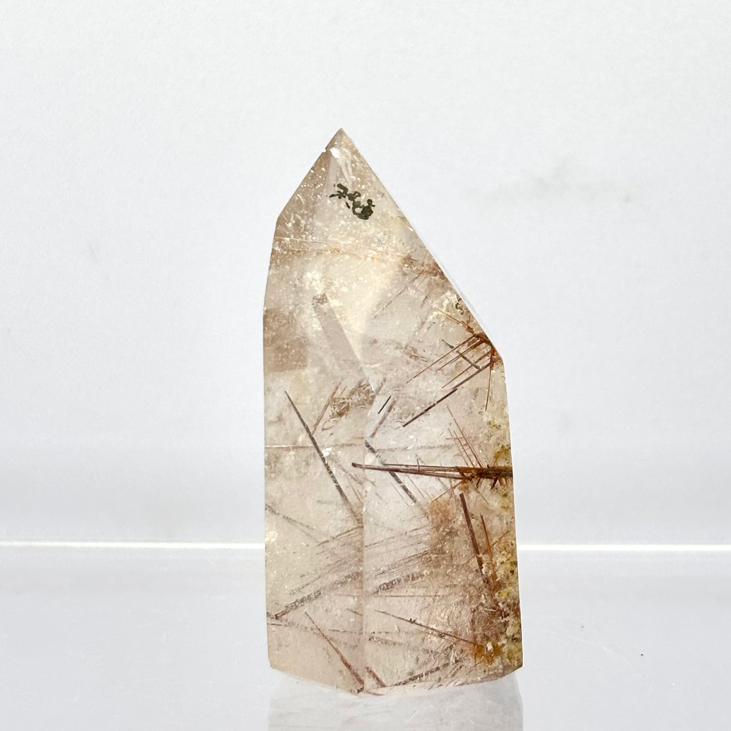 Bjergkrystal spids med rutiler, Madagaskar 5,3 cm | nr. 4 Bjergkrystal spids med rutiler, Madagaskar 5,3 cm | nr. 4