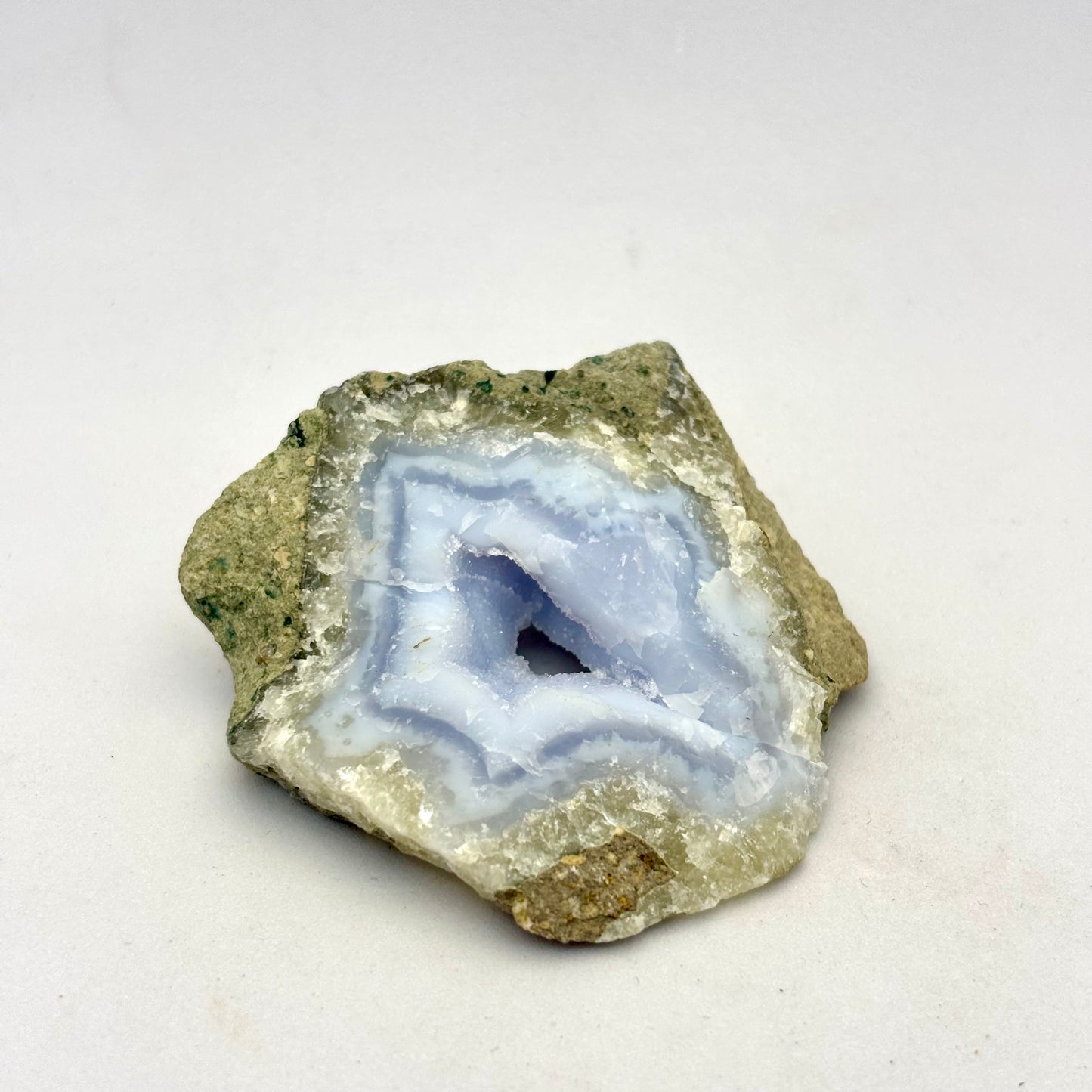 Blonde agat blue lace 5 cm med hul| nr 6 Blonde agat blue lace 5 cm med hul| nr 6