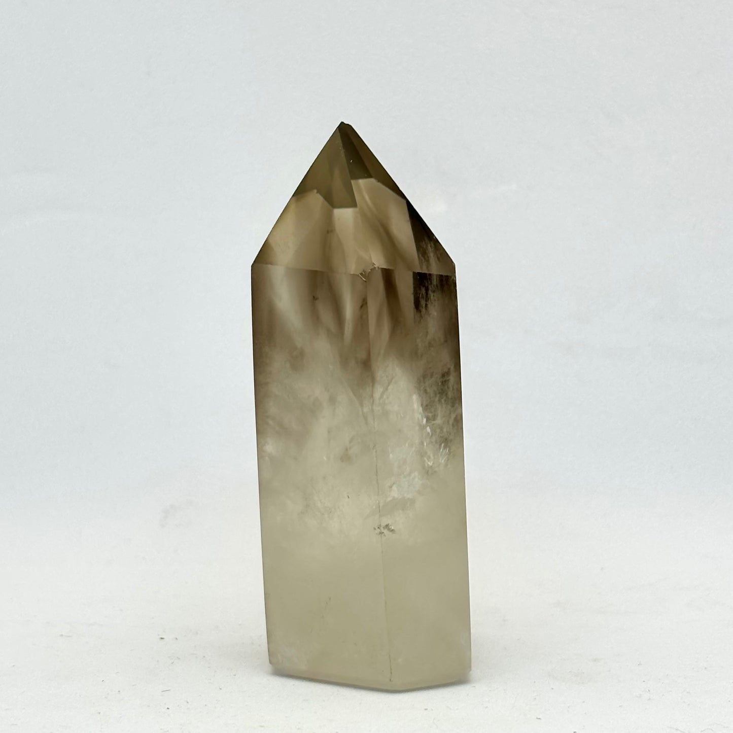 Bjergkrystal/ røgkvarts spids 7,5 cm Bjergkrystal/ røgkvarts spids 7,5 cm