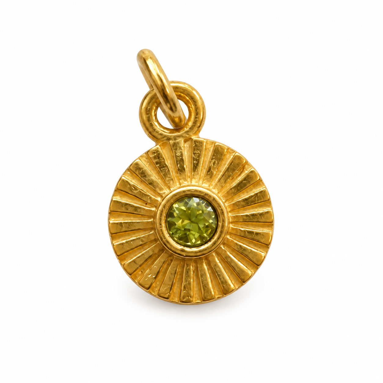 Peridot sunburst charm – 18k forgyldt sølv vedhæng Peridot sunburst charm – 18k forgyldt sølv vedhæng