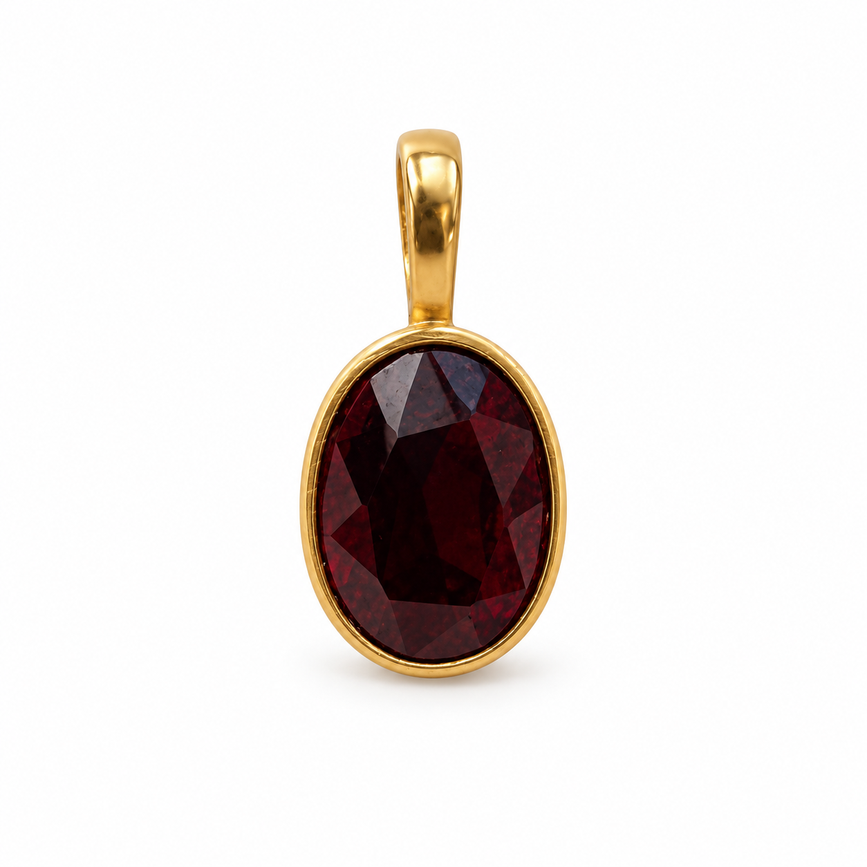 Garnet Rose cut charm – 18k forgyldt sølv vedhæng Garnet Rose cut charm – 18k forgyldt sølv vedhæng