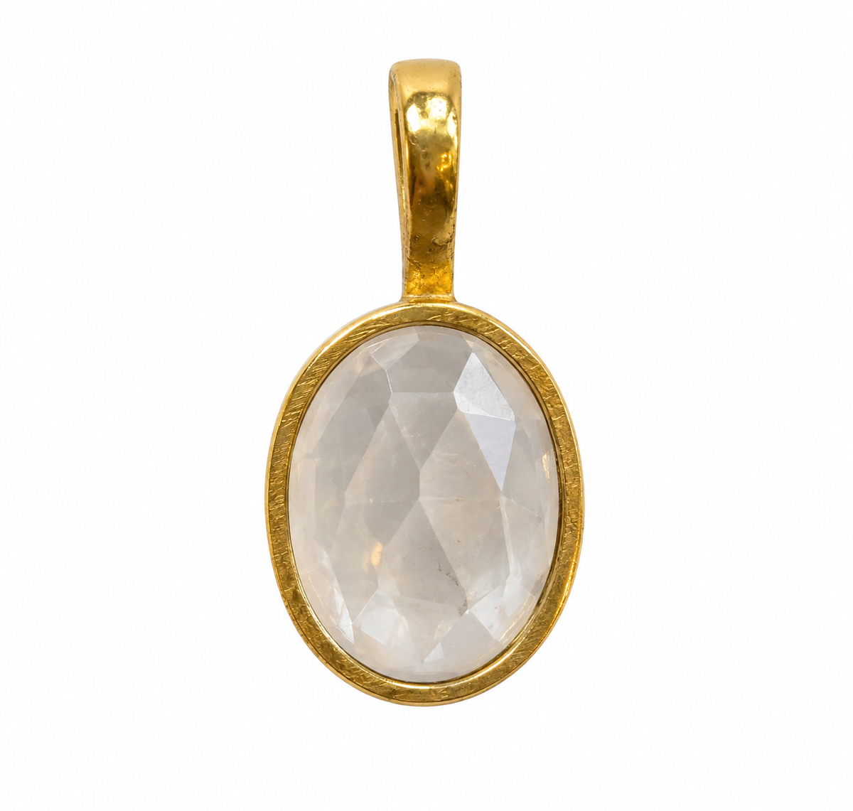 Bjergkrystal Rose cut charm – 18k forgyldt sølv vedhæng Bjergkrystal Rose cut charm – 18k forgyldt sølv vedhæng