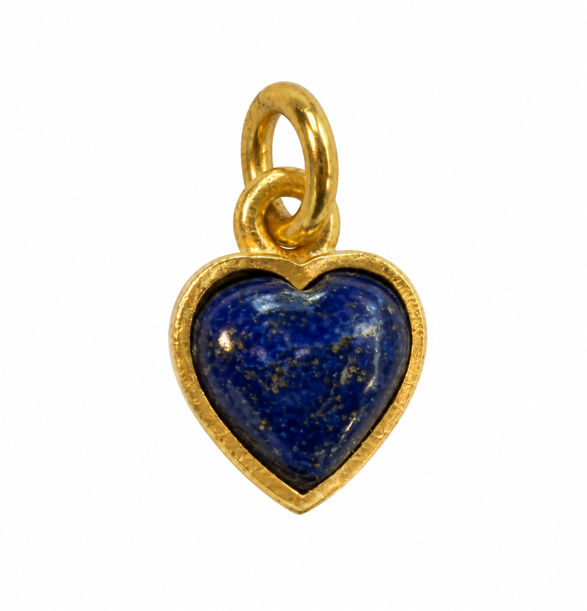 Lapis lazuli hjerte charm – 18k forgyldt sølv vedhæng Lapis lazuli hjerte charm – 18k forgyldt sølv vedhæng