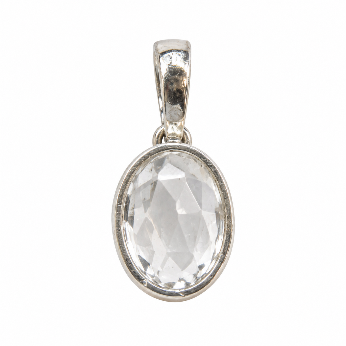 Bjergkrystal Rose cut charm – 925 sølv vedhæng Bjergkrystal Rose cut charm – 925 sølv vedhæng