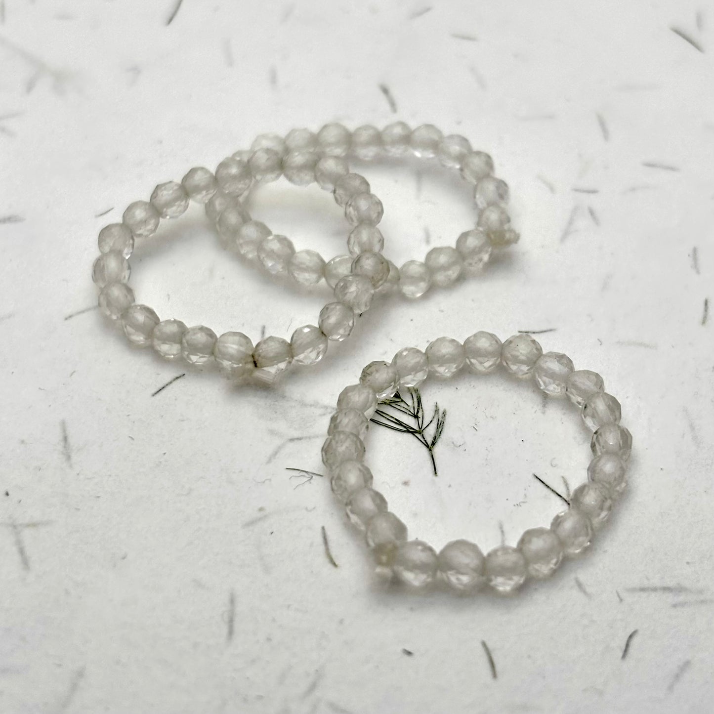 Bjergkrystal Facet perler fingerring Bjergkrystal Facet perler fingerring