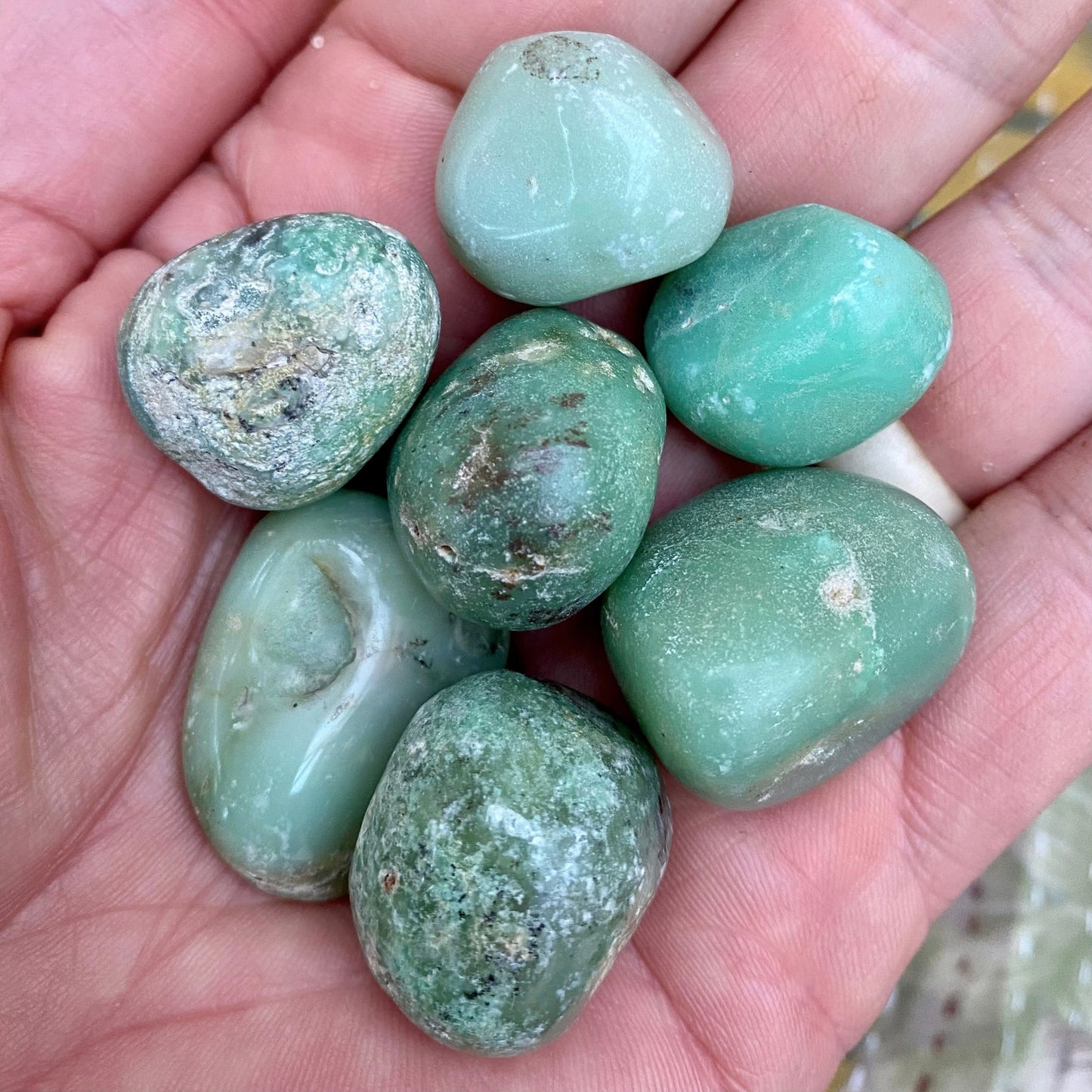 Chrysopras - lommesten Chrysopras - lommesten
