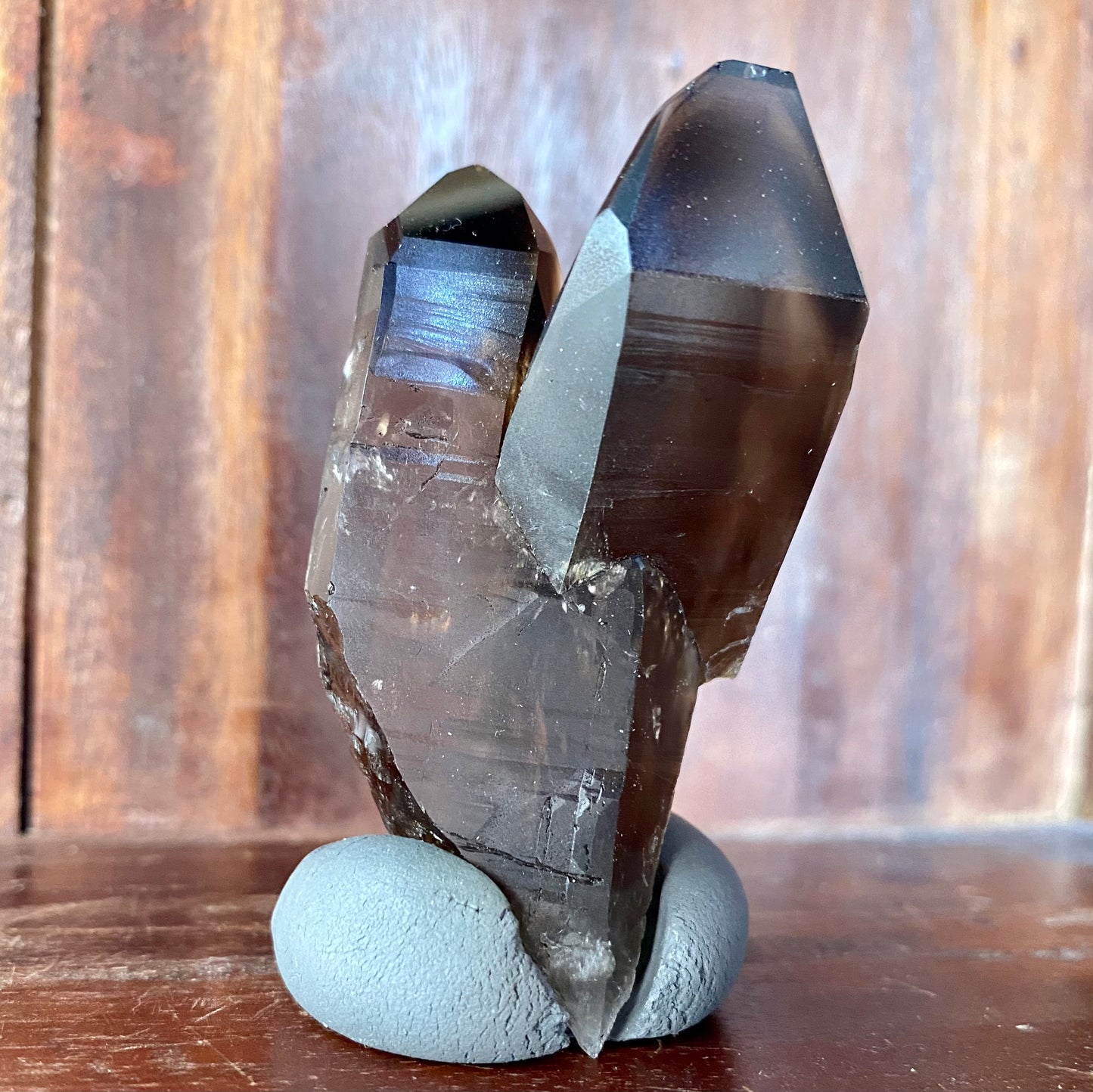 Røgkvarts dobbelt spids fra Malawi Røgkvarts dobbelt spids fra Malawi