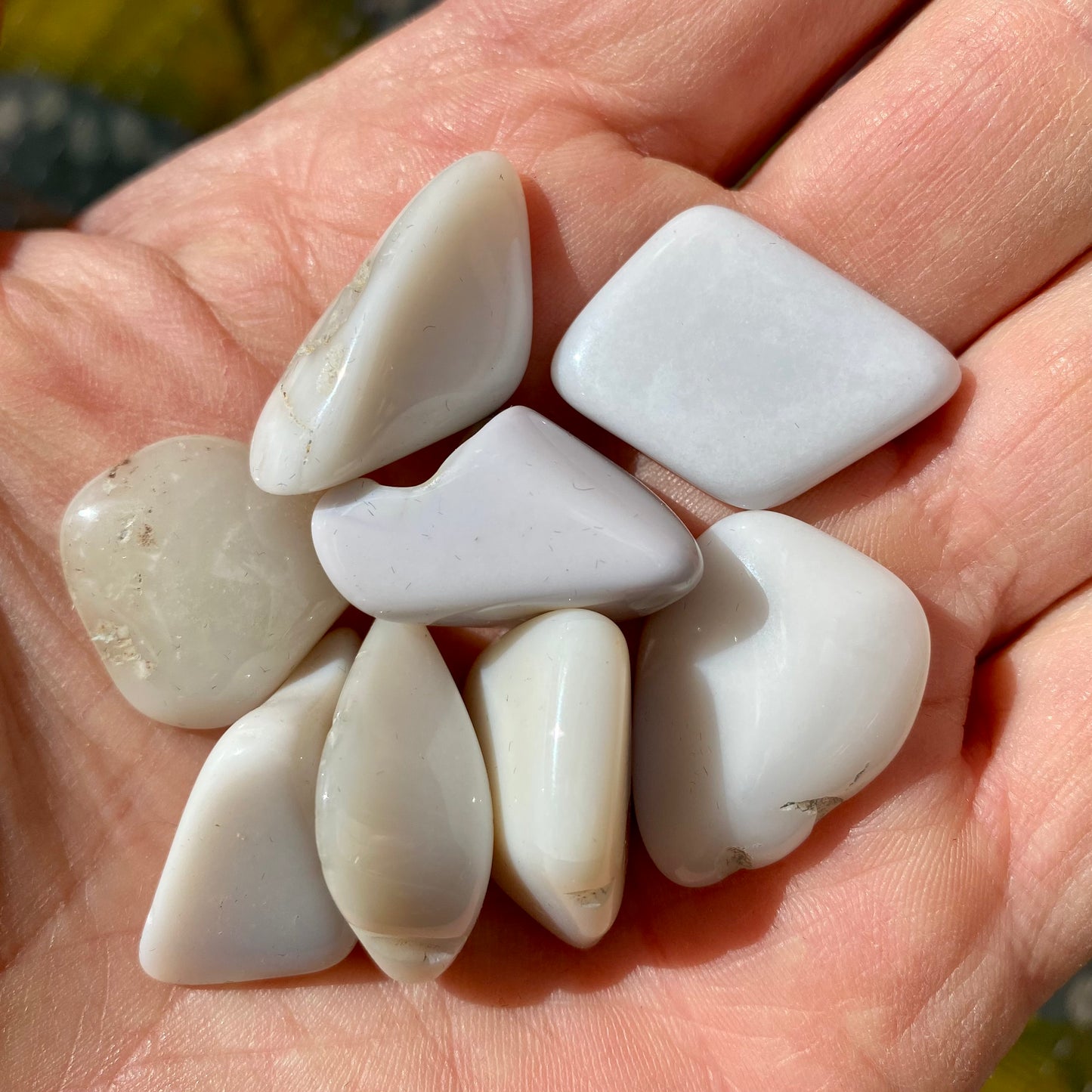 Opal, hvid, Cacholong - lommesten Opal, hvid, Cacholong - lommesten