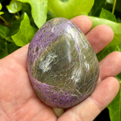Stichtit i serpentin - palmstone | 7,5 cm