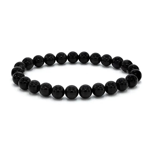 Billede af Sort turmalin armbånd - herrestørrelse