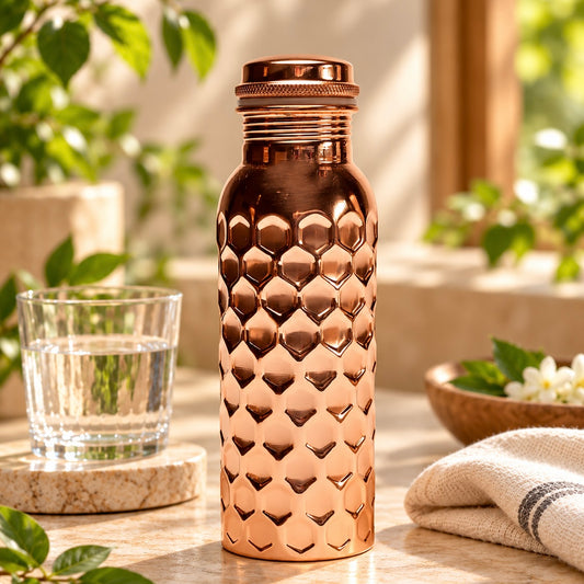 Billede af Kobberflaske med hamret overflade | 0,5 l (leveres i uge 46)  forudbestilling