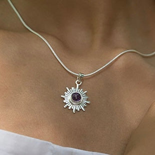 Krone Chakra vedhæng | 925 Sterling Sølv og ametyst Krone Chakra vedhæng | 925 Sterling Sølv og ametyst