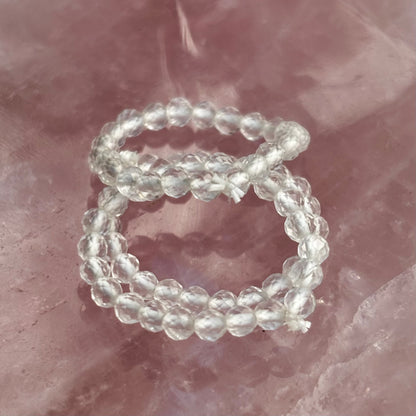 Bjergkrystal Facet perler fingerring