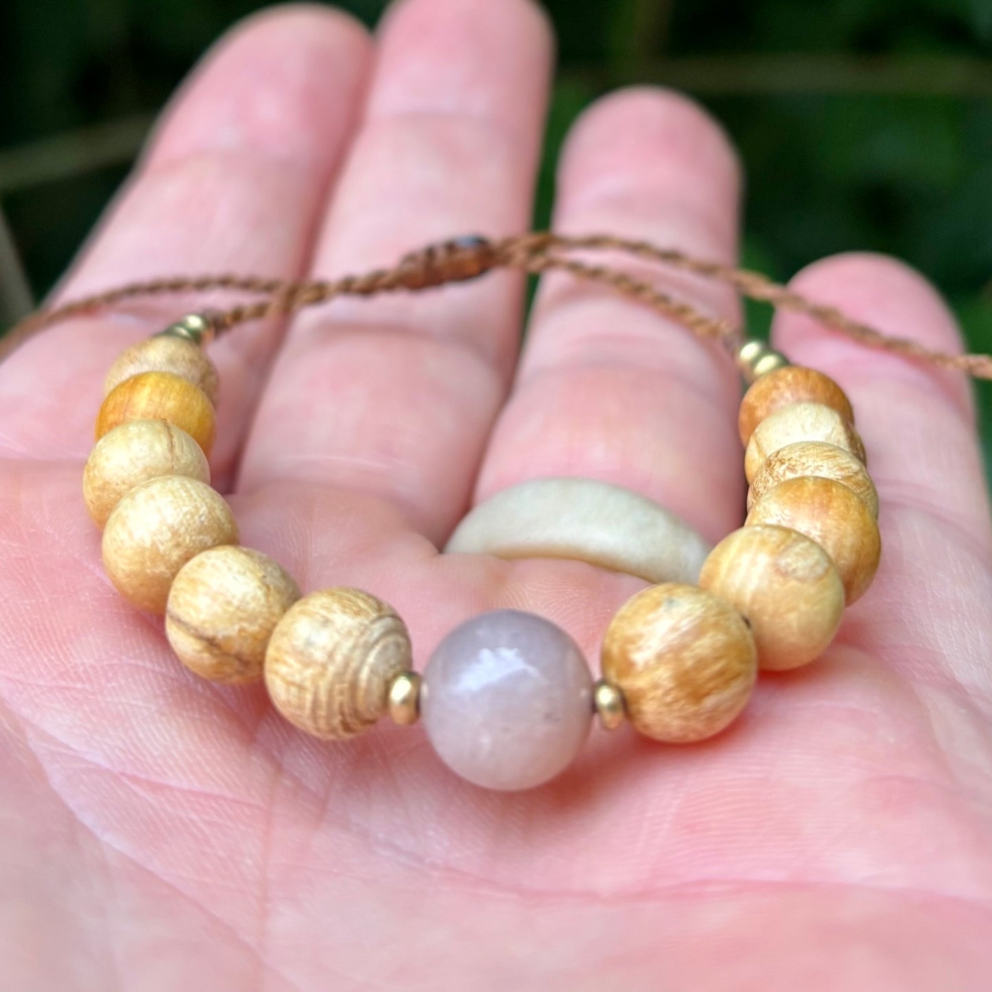 Moonstone, Palo Santo og messing armbånd | unisex Moonstone, Palo Santo og messing armbånd | unisex