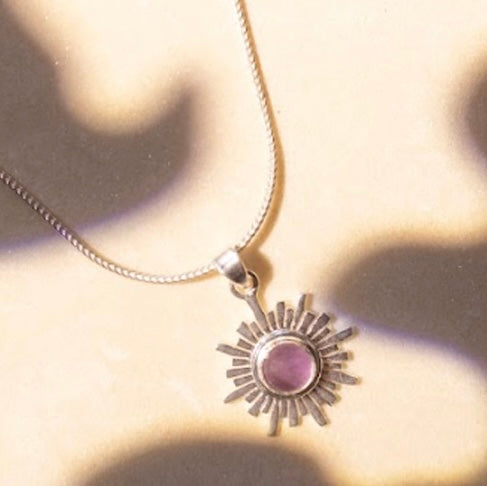 Krone Chakra vedhæng | 925 Sterling Sølv og ametyst Krone Chakra vedhæng | 925 Sterling Sølv og ametyst