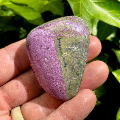 Stichtit i serpentin - palmstone | 6 cm
