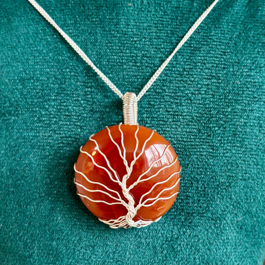 Billede af Livets træ vedhæng | 925 Sterling Sølv og karneol