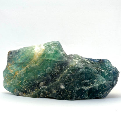 Regnbue fluorit bjerg, one side polished - 15 cm