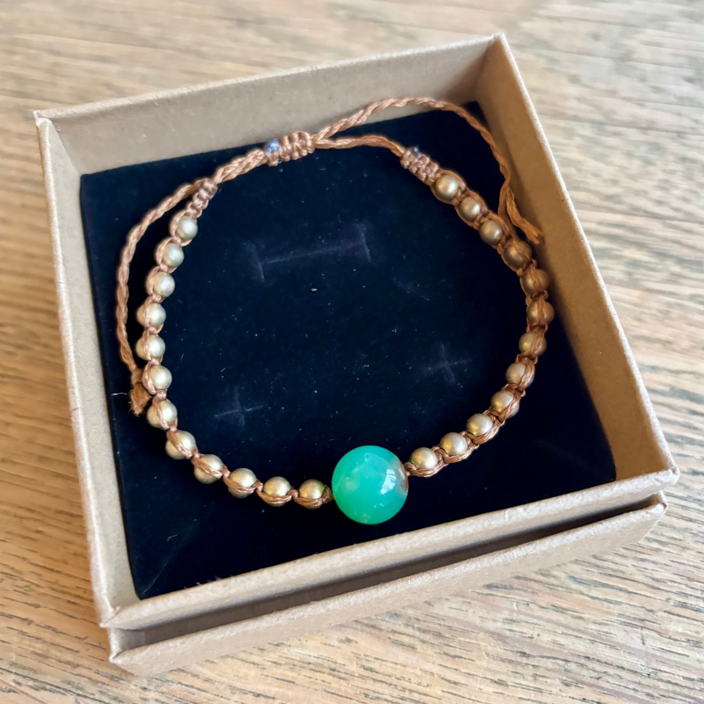 Chrysopras og messing armbånd | mand Chrysopras og messing armbånd | mand