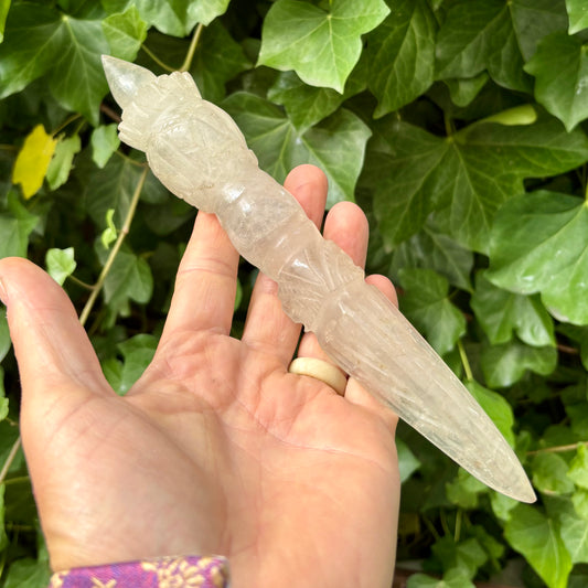Billede af Phurba | håndskåret | Himalaya Bjergkrystal | 24,8 cm