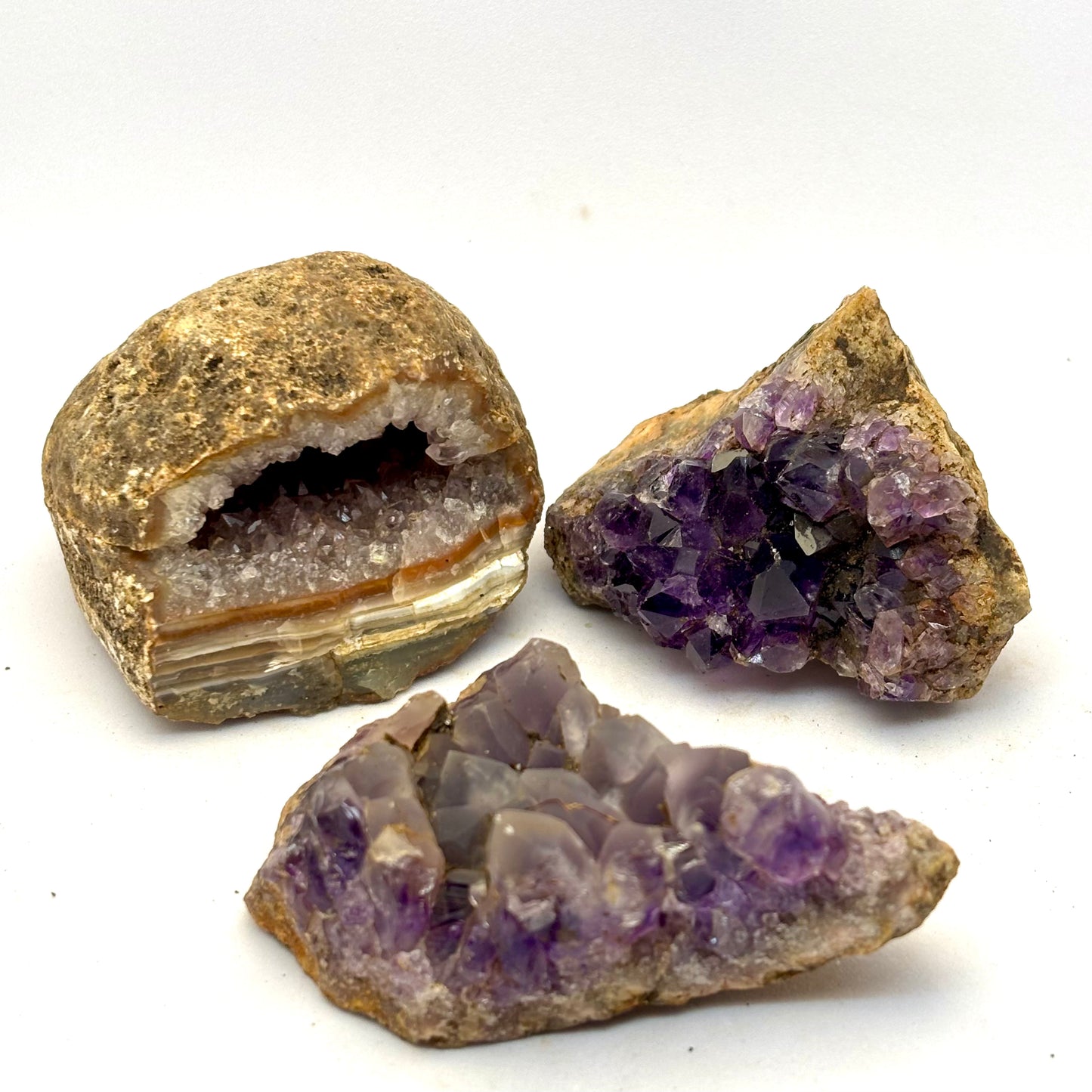 3 ametyst geoder fra Zululand SA 5-7 cm | nr 14 3 ametyst geoder fra Zululand SA 5-7 cm | nr 14