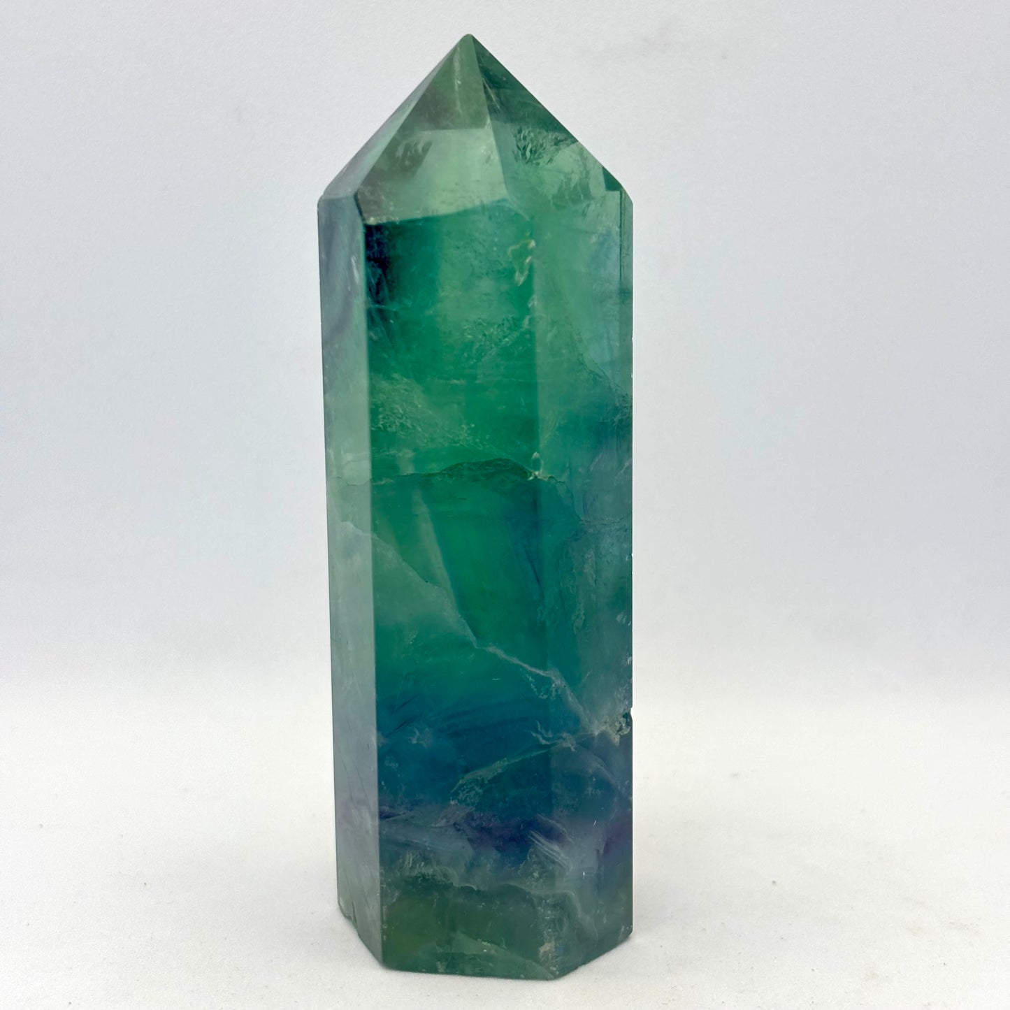 Regnbue fluorit tårn, m. blå - 9,5 cm | nr. 9 Regnbue fluorit tårn, m. blå - 9,5 cm | nr. 9
