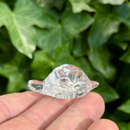 Billede af Krystal skildpadde | håndskåret klar Himalaya Bjergkrystal | 4,5 cm