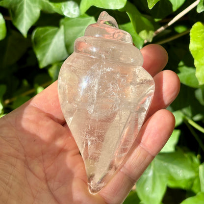 Rituel konkylie | håndskåret Himalaya Bjergkrystal | 11,5  cm