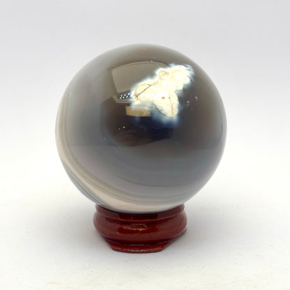 Kugle grå/blå agat 5,1 cm