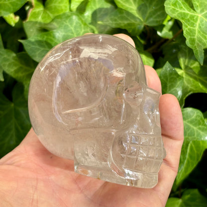 Krystal kranie | håndskåret klar Himalaya Bjergkrystal | 8,4 cm