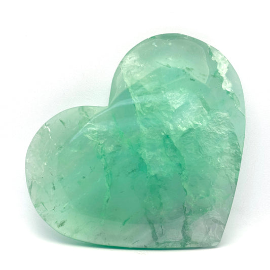 Billede af Grøn fluorit hjerte - 12,5 cm | nr. 2