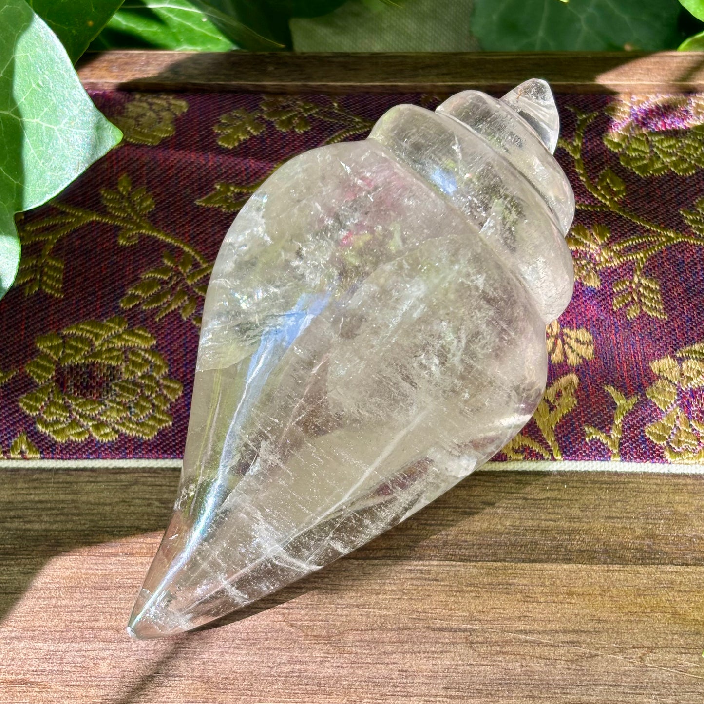 Rituel konkylie | håndskåret Himalaya Bjergkrystal | 11,5  cm Rituel konkylie | håndskåret Himalaya Bjergkrystal | 11,5  cm