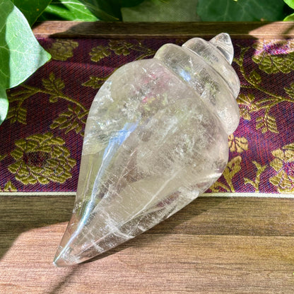 Rituel konkylie | håndskåret Himalaya Bjergkrystal | 11,5  cm